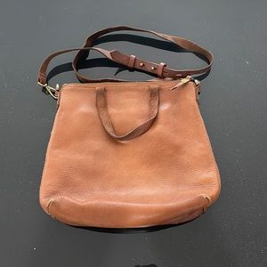 Madewell cross body leather handbag, Honey colored leather